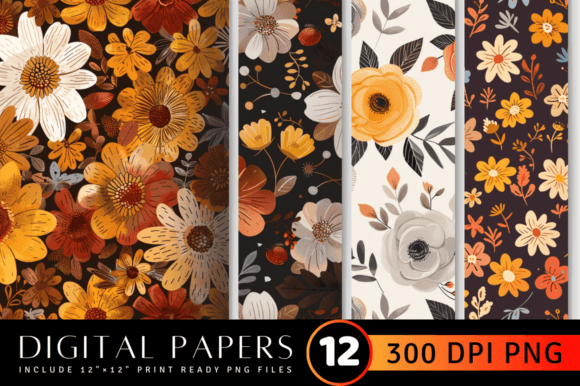 Download Boho Fall Cute Flowers Pattern - Flowers Collection
