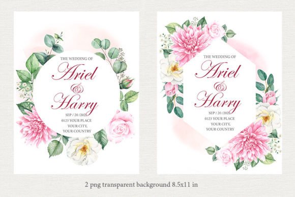 Download Invitations with Watercolor Flowers 1 - Flowers Collection