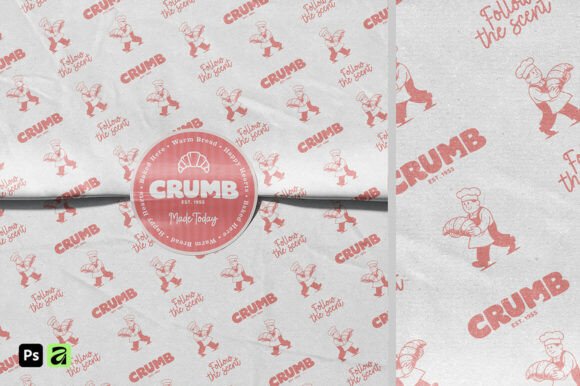 Download Wrapping Paper with Sticker Mockup - Wrapping Collection