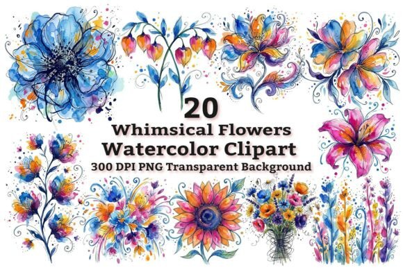 Download Vibrant Watercolor Flowers Clipart - Flowers Collection