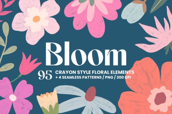 Download Bloom - Crayon Pencil Hand Drawn Flowers - Flowers Collection