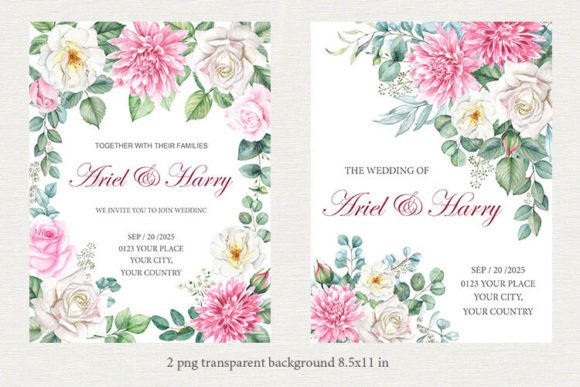 Download Invitations with Watercolor Flowers 2 - Flowers Collection