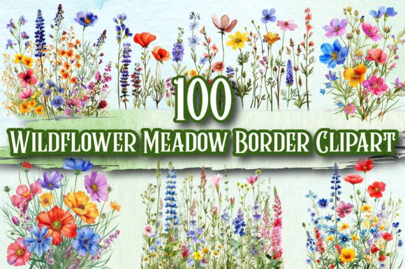 Download Wildflowers Meadow Border Clipart - Flowers Collection