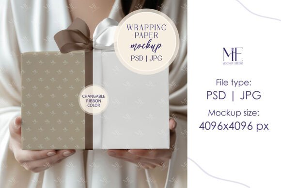 Download Wrapping Paper Mockup, Gift Wrap Mockup - Wrapping Collection