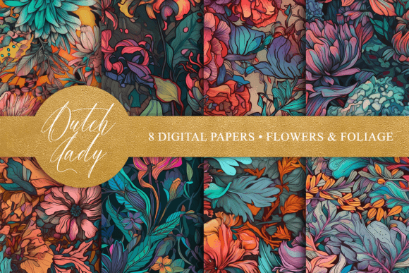 Download Seamless Flowers &amp; Foliage Patterns - Flowers Collection