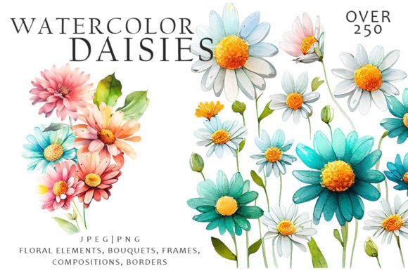 Download Watercolor Daisies Flowers Clipart - Flowers Collection