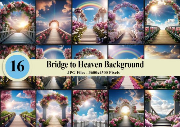 Download Bridge to Heaven Backdrop Flowers Clouds - Flowers Collection